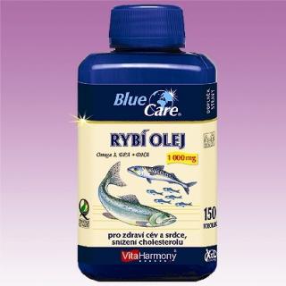 BLUE CARE Rybí olej 1000 mg - Omega 3 EPA + DHA - XXL economy balení 150 tob.