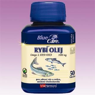 BLUE CARE Rybí olej 1000 mg - Omega 3 EPA + DHA - 50 tob.